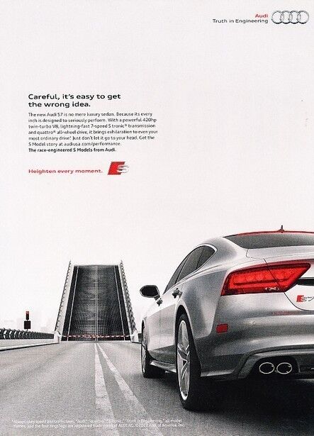 2012 2013 Audi S7 - Original Advertisement Print Art Car Ad J888