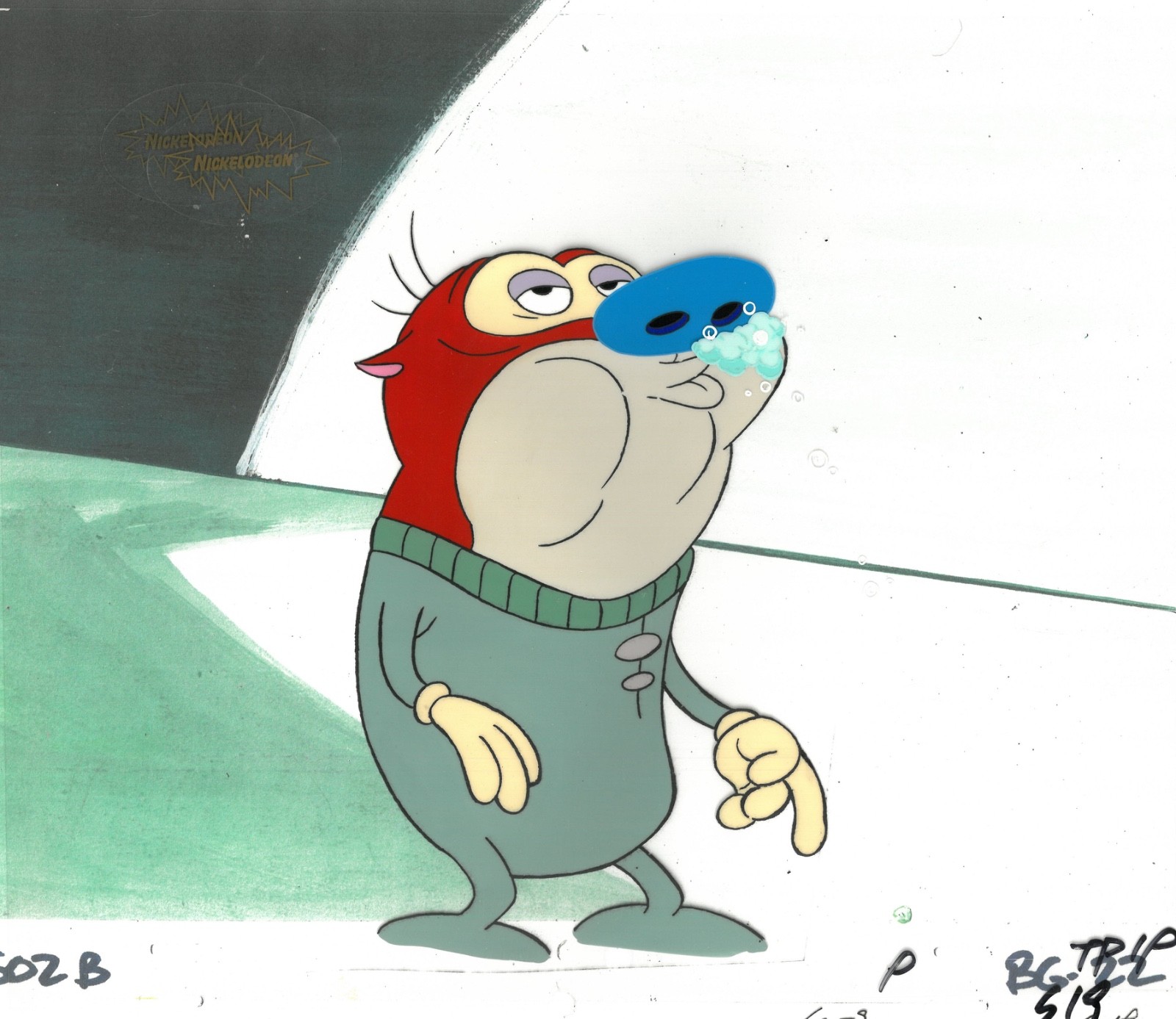 Ren & Stimpy Original 1990 Animation Art Nick Production Cel Screaming Toothache