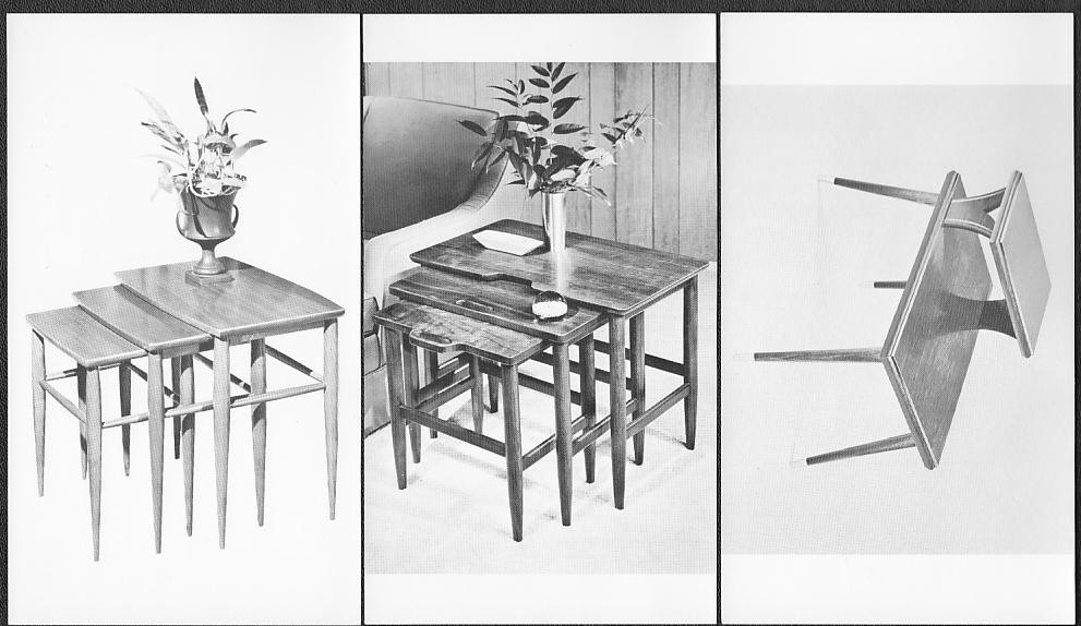 (3) 1950s Furniture Ad Postcards - Lane Co., Pilliod Cabinet, Mersman Bros.