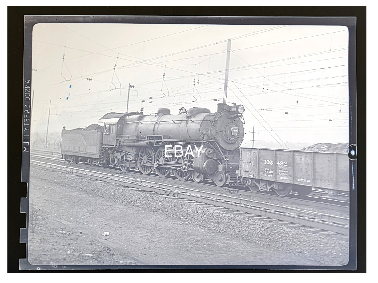 11/17/45 Pennsylvania Railroad No. 1525 K-2 Loco Thorndale PA Photo Negative