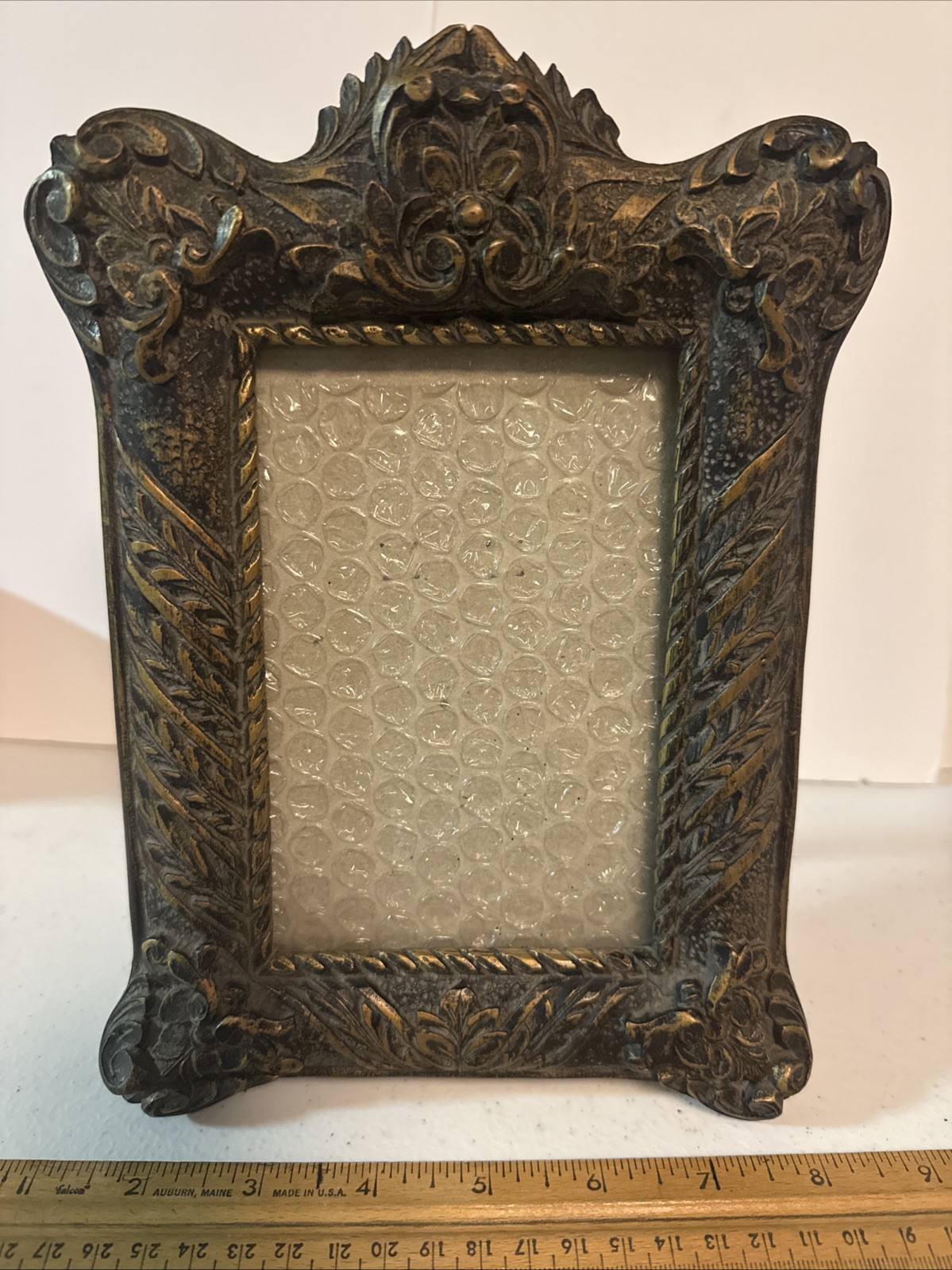 Antique Victorian Ornate Brass Standing Picture Photo Frame 4x6