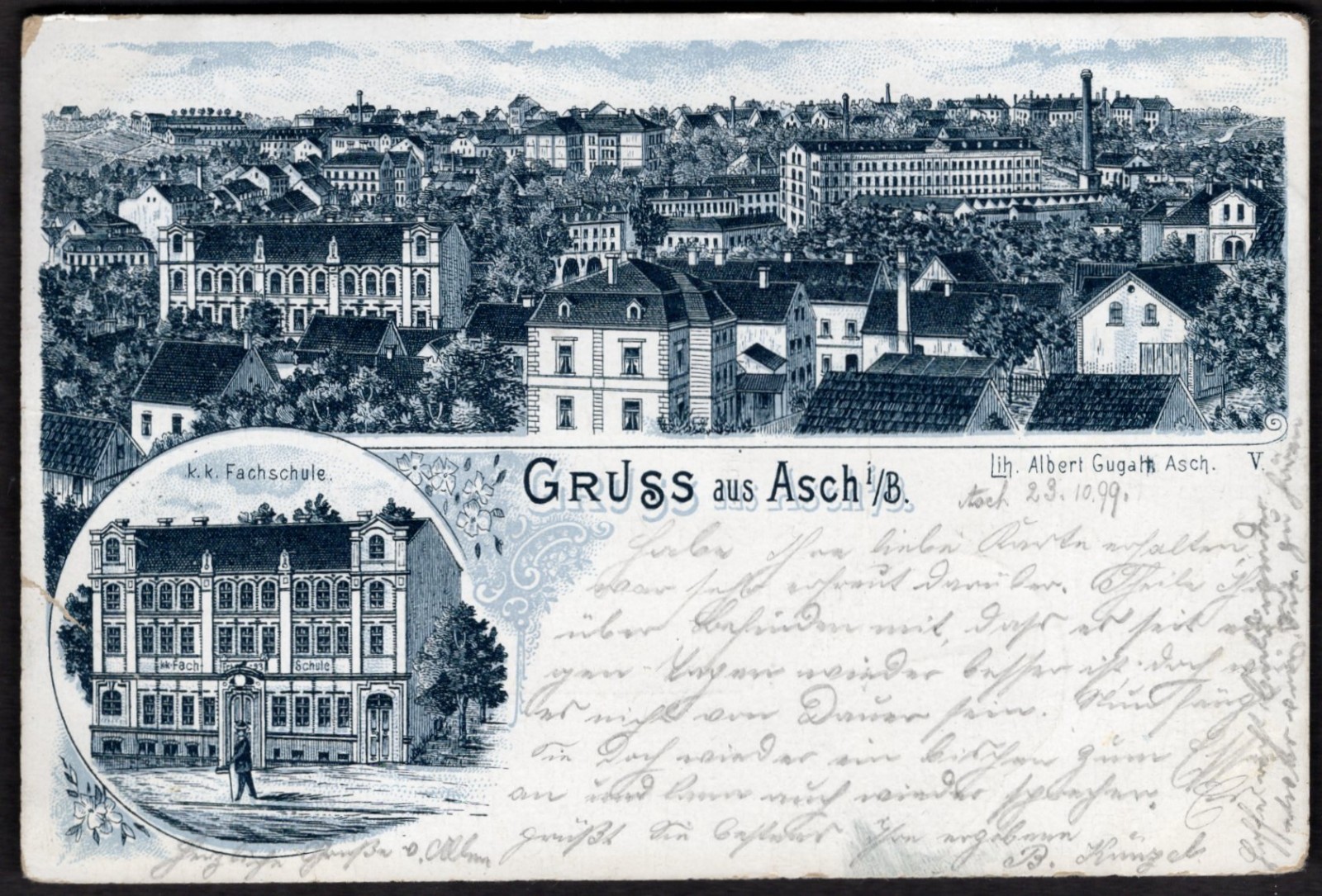 AUSTRIA Gruss aus Asch/ CZECHIA As Postcard 1899 Litho School