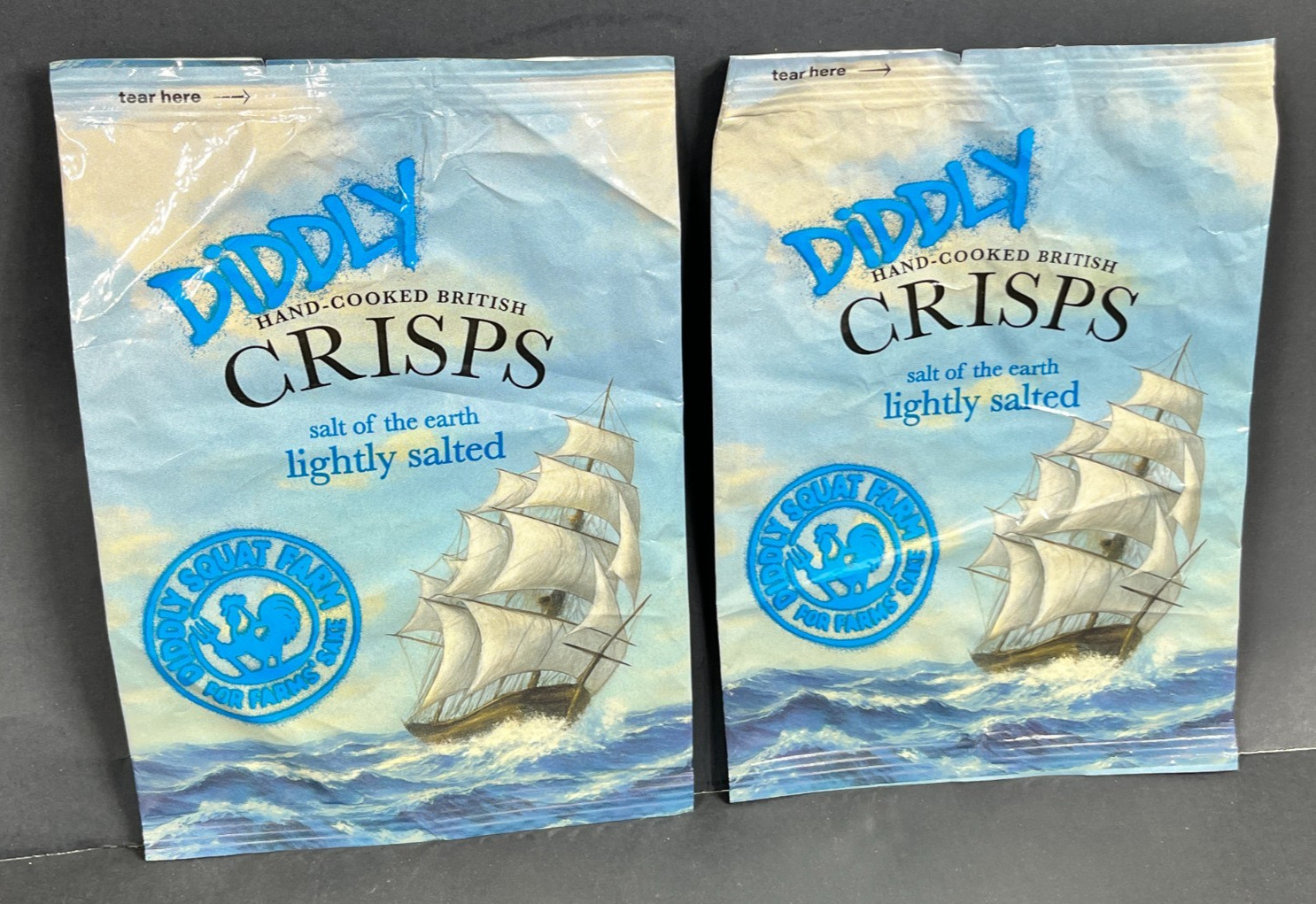 Jeremy Clarkson Diddly Squat Farm EMPTY Crisp Bags Advertising EMPTY X2