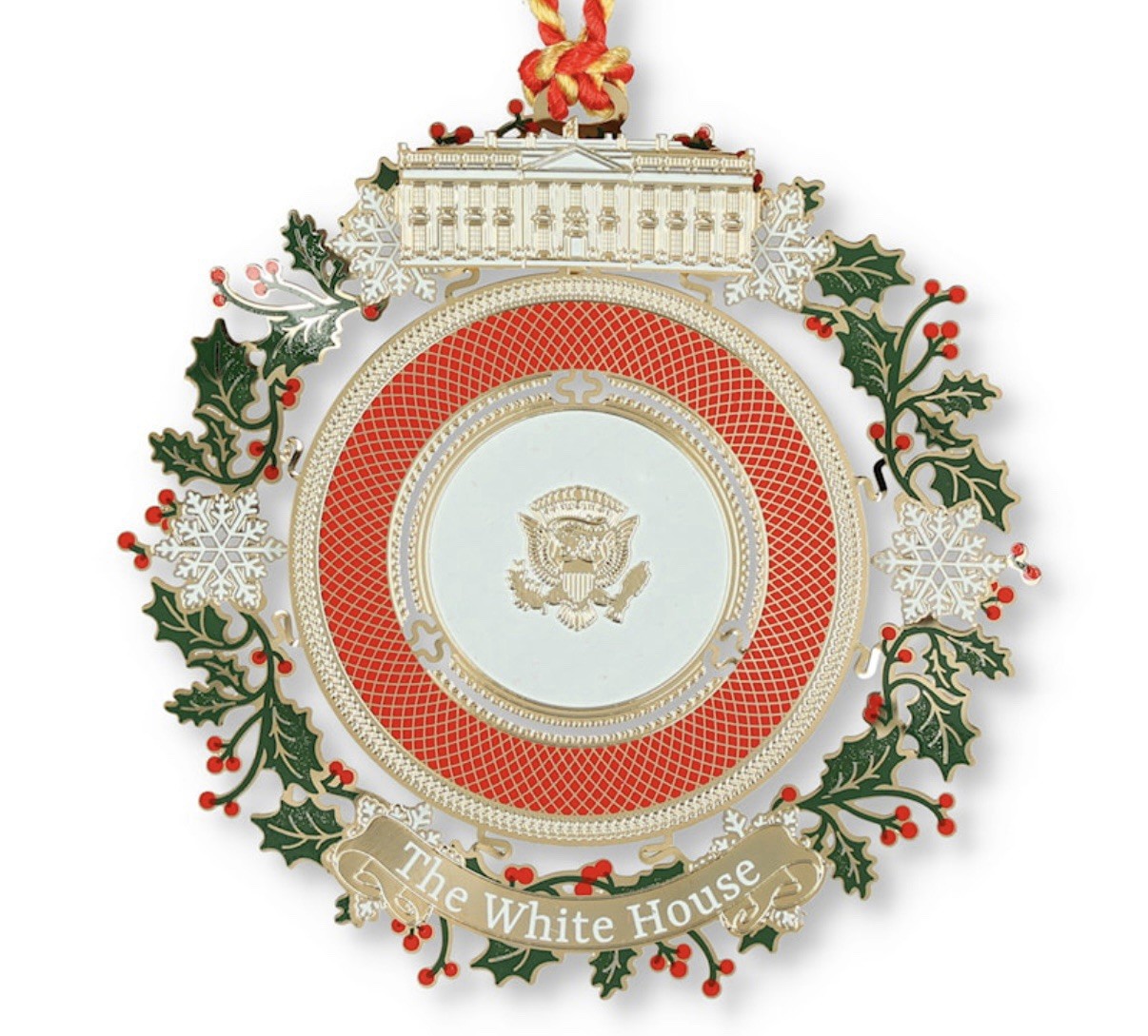 Official 2025 White House Christmas Ornament - 24k Gold-Finished Brass