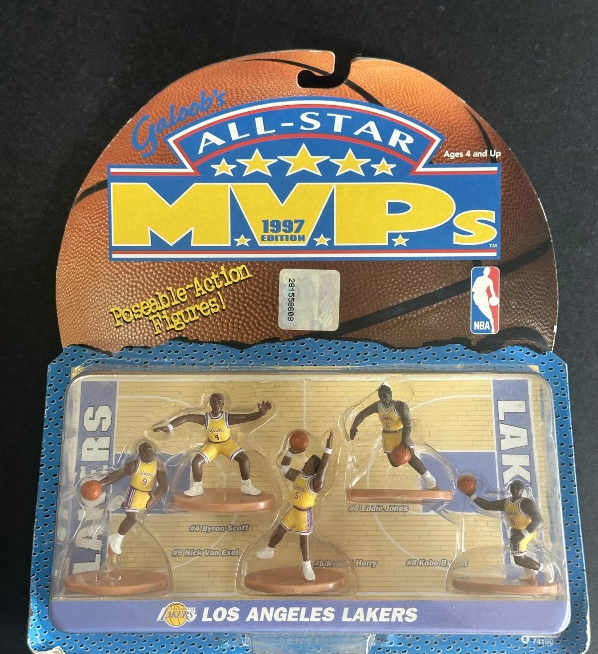 L.A. LAKERS 1997 GALOOB’S ALL-STAR MVP ACTION FIGURES NIB KOBE BRYANT