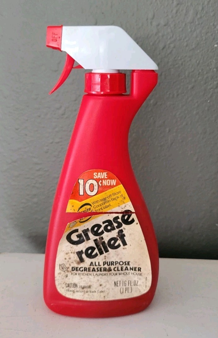 Vintage Texize Grease Relief Cleaner Degreaser Spray 1979 Movie Prop Full USA