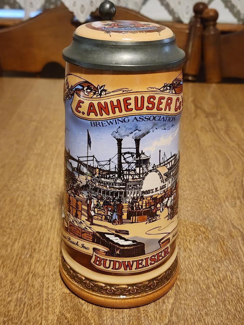 Budweiser 1991 St Louis Riverfront Classic Collection Lidded Beer Stein Germany