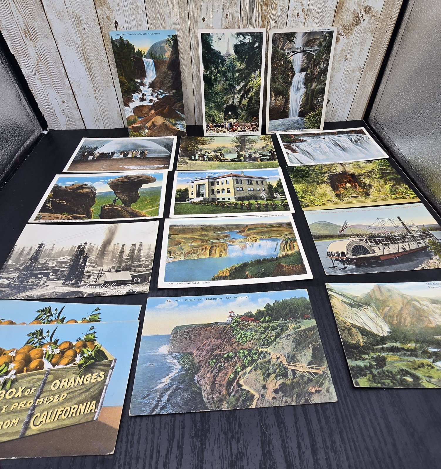 15 Antique Vtg Postcards California Oregon Idaho 1 2 Cent Stamp Falls Cave Ocean