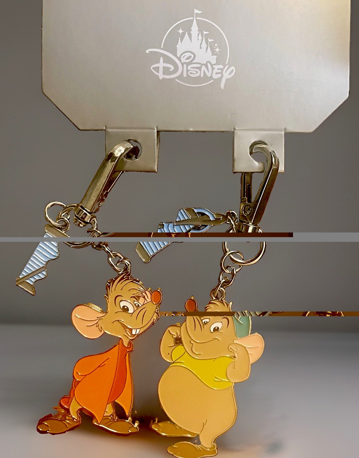 Disney Cinderella Gus & Jaq Keychain Keyring Set of 2 Character Keychains NWT