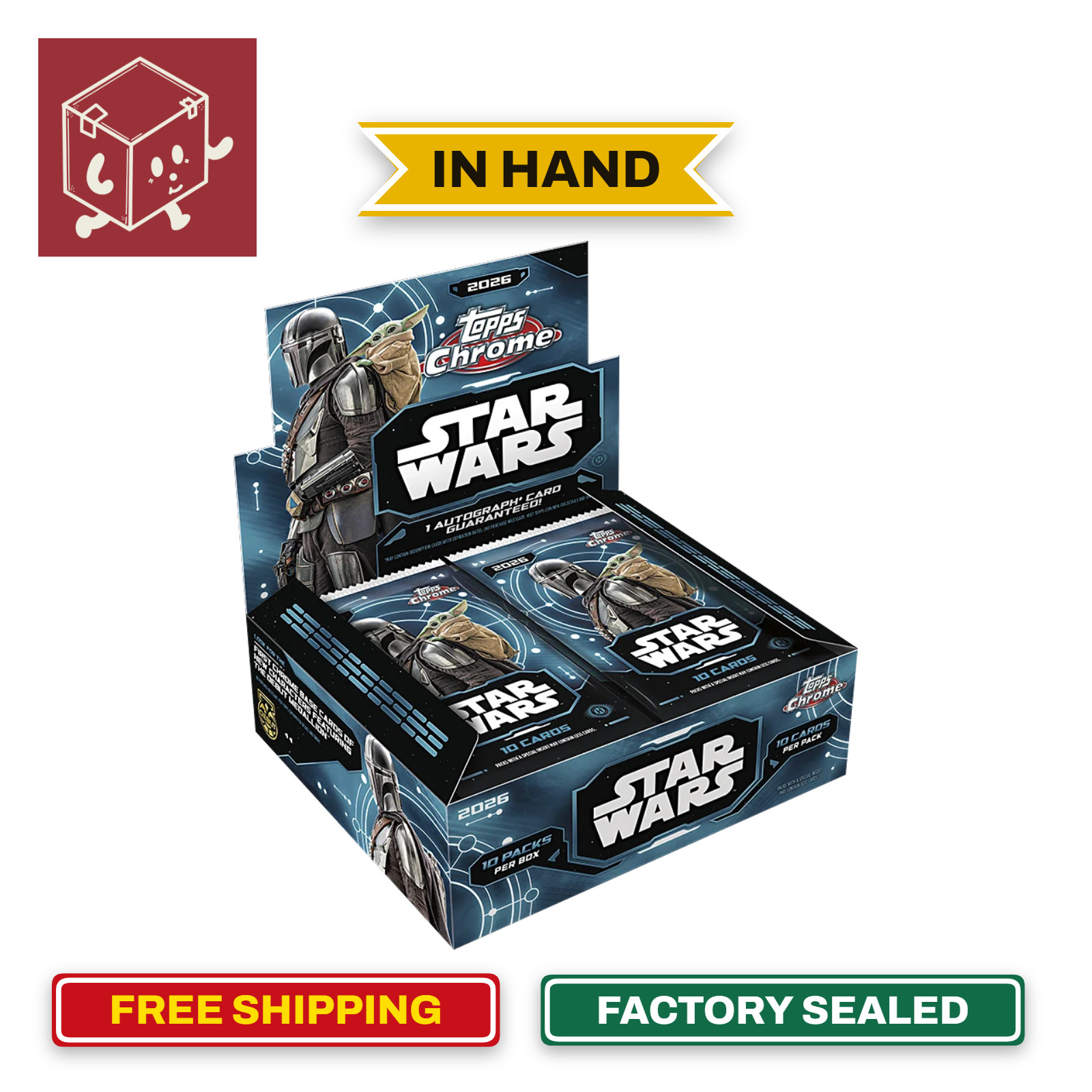 IN HAND 2026 Topps Chrome Star Wars Hobby Box New Factory Sealed 1 Auto Per Box
