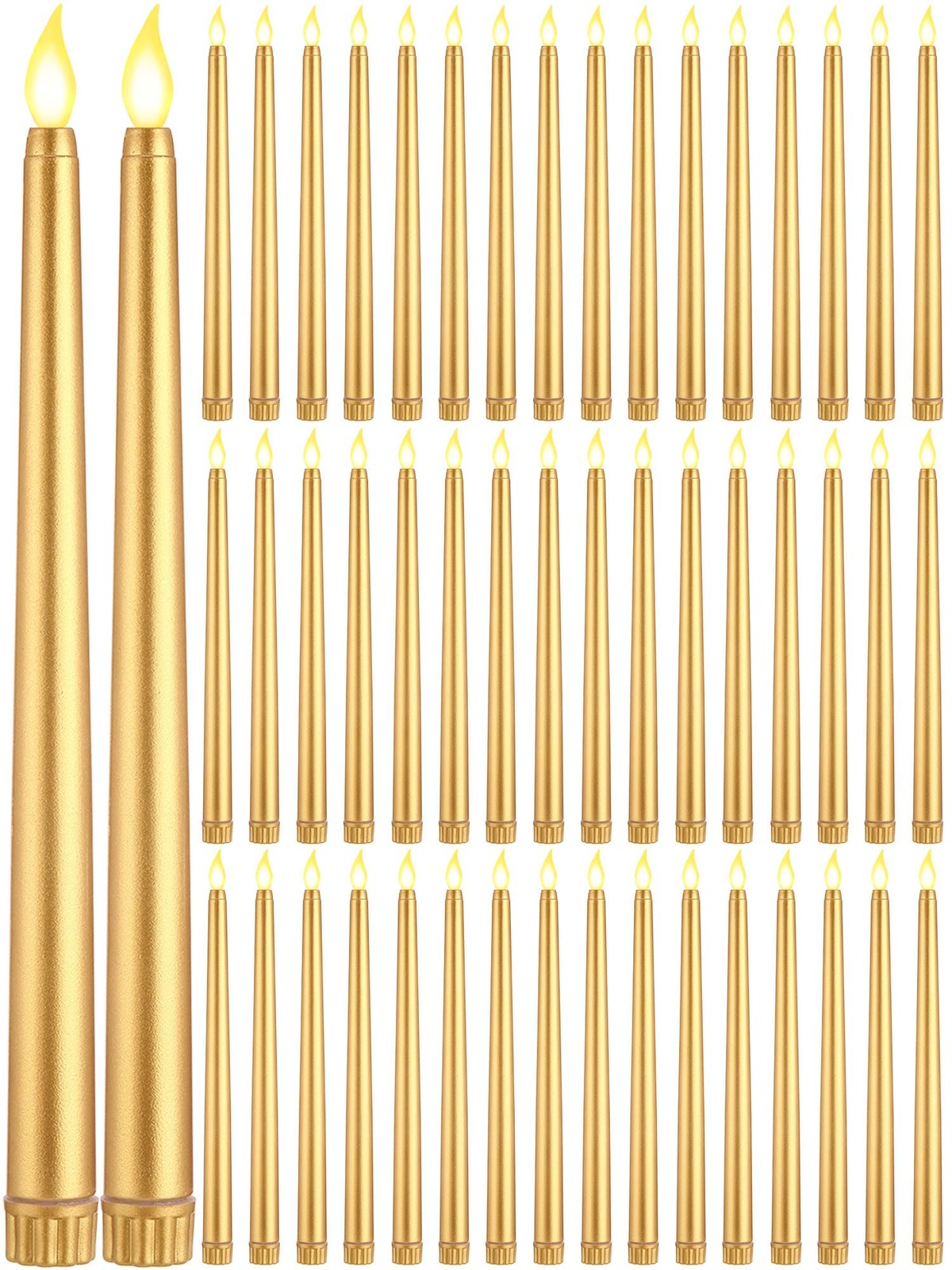 Funtery 48 Pcs Flameless LED Taper Candles Battery Operated Candles Bulk LED Can