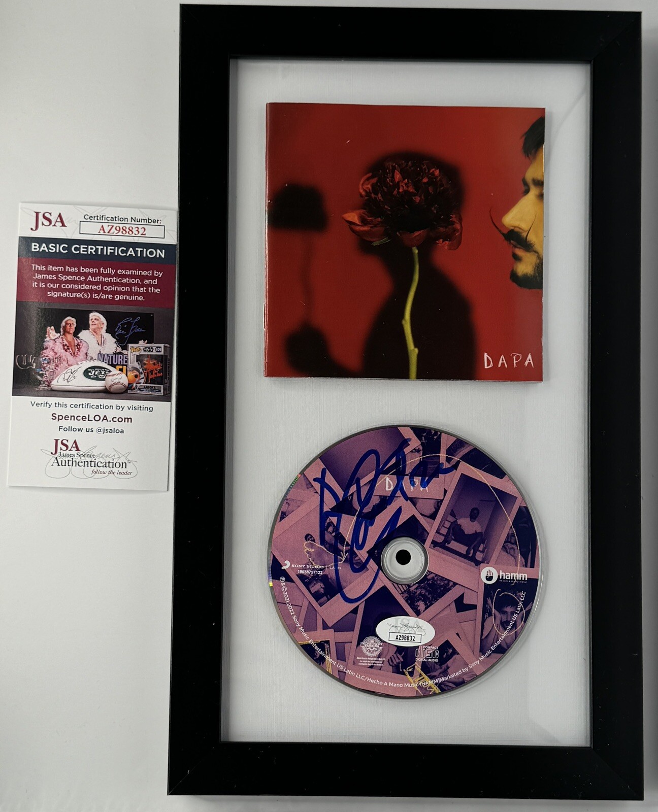 CAMILO COLOMBIAN SINGER “DAPA” SIGNED FRAMED CD - JSA COA