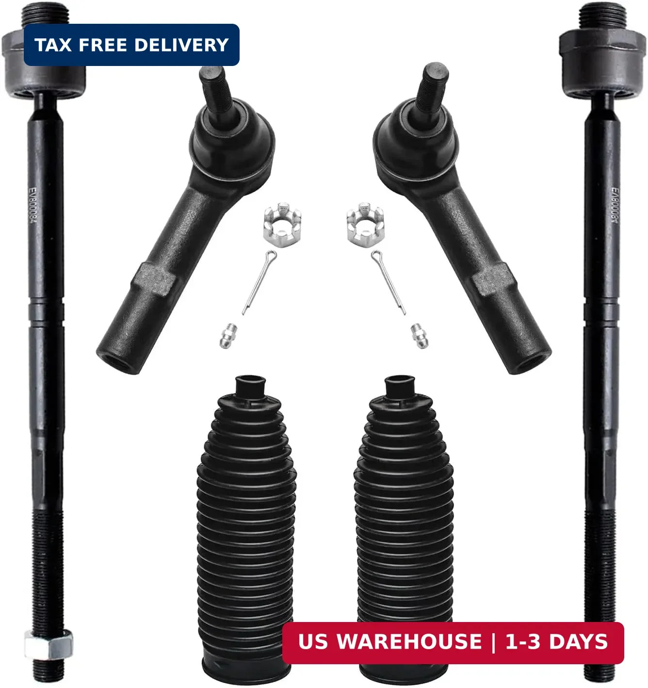 Front 6pc Tie Rods Kit for Chevy GMC Silverado Sierra Suburban Yukon XL 1500 Tah