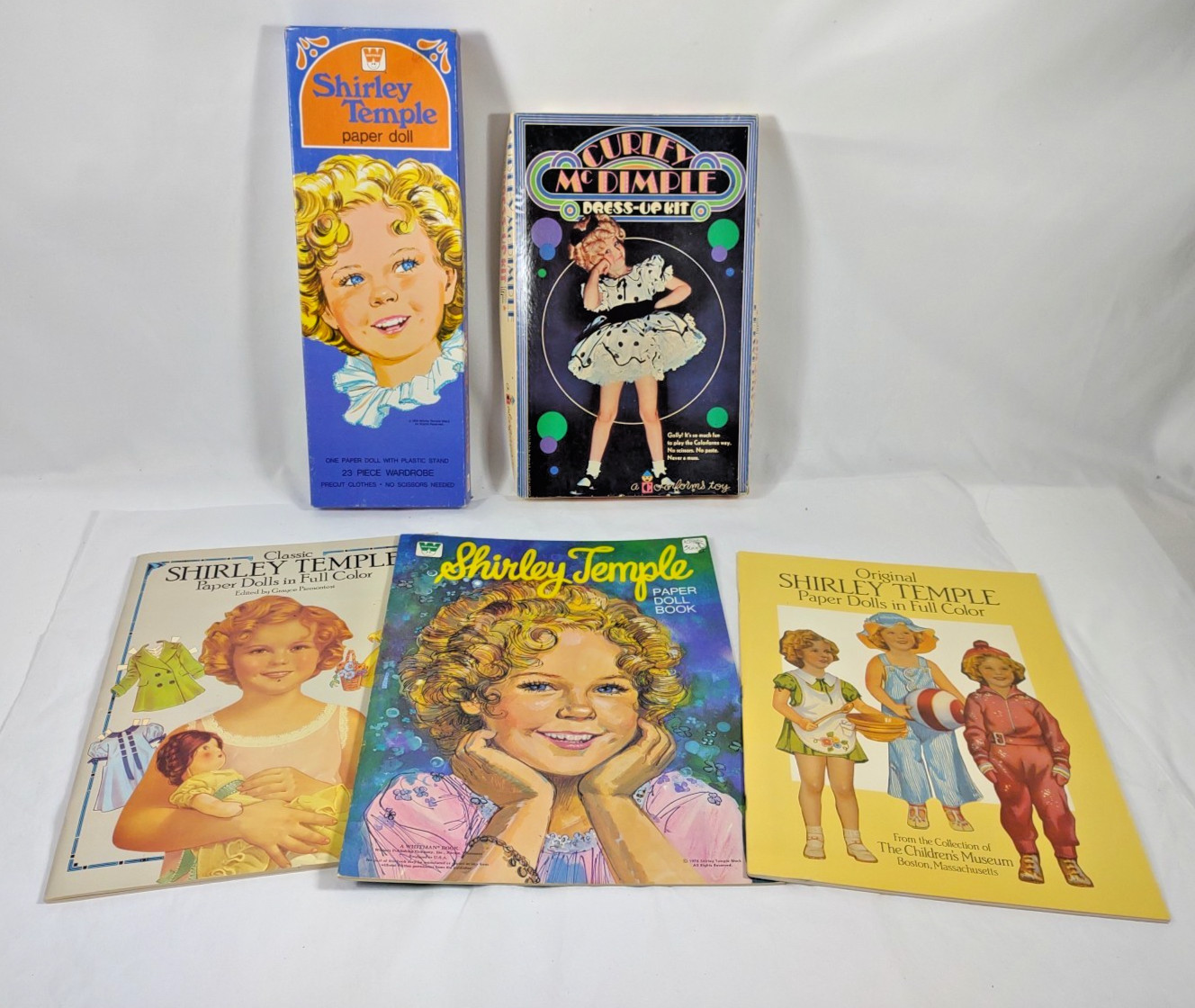 Vintage Shirley Temple Five Paper Dolls Original UNCUT 1976-1986