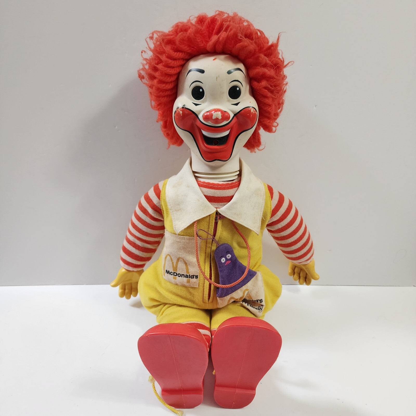 Vintage 70s Ronald McDonald 21” Plush Hong Kong Hasbro 1978