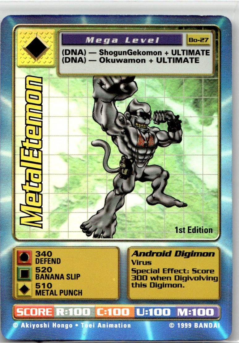 1999 Digimon Foil 1st Edition MetalEtemon #BO-27