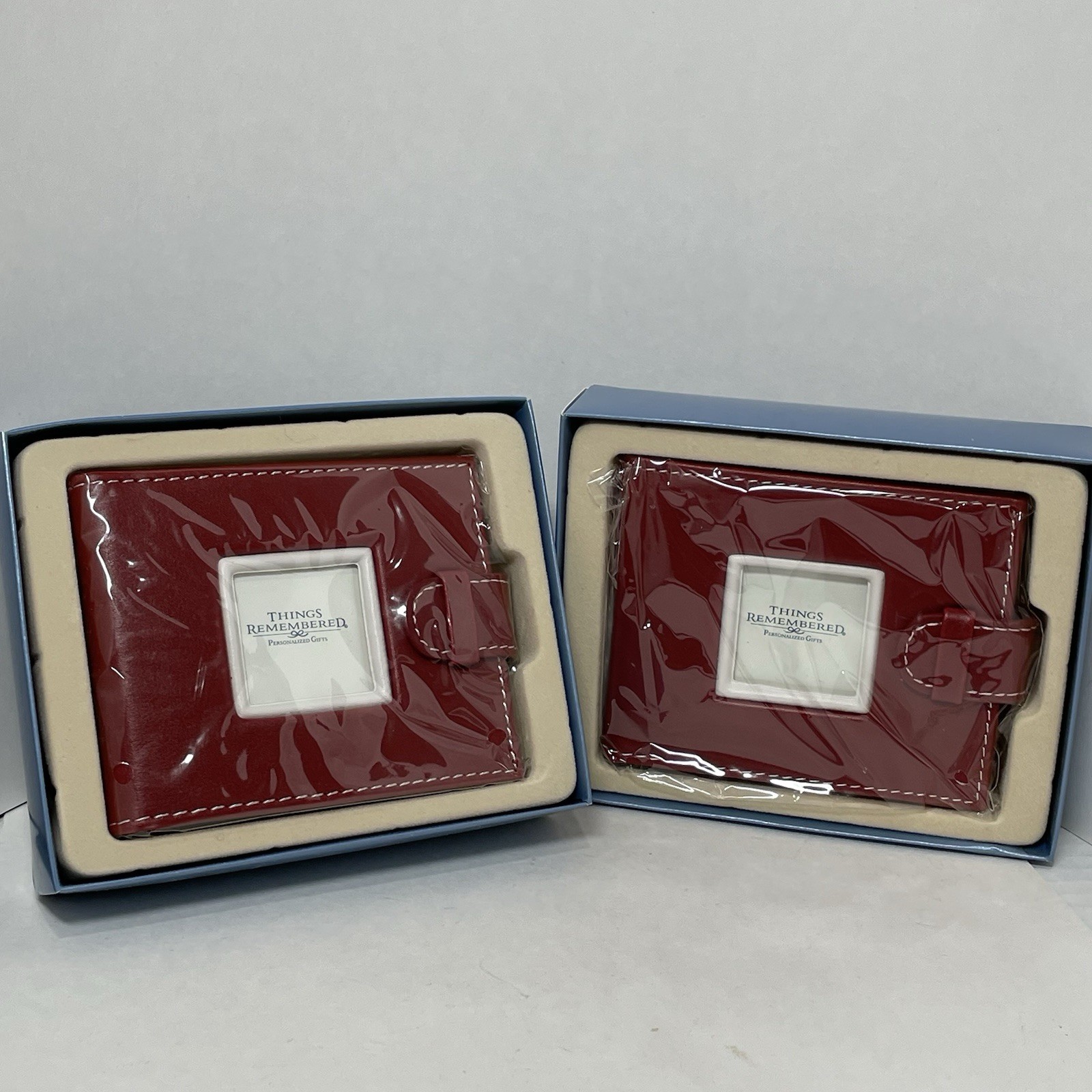 Two Things Remembered Photo Wallet Burgundy 16 Spaces For Pictures In Boxes