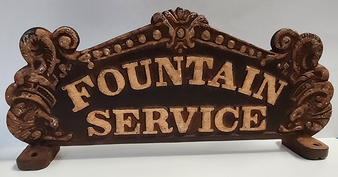 Vintage Fountain Service Coca-Cola Cast Iron Sign