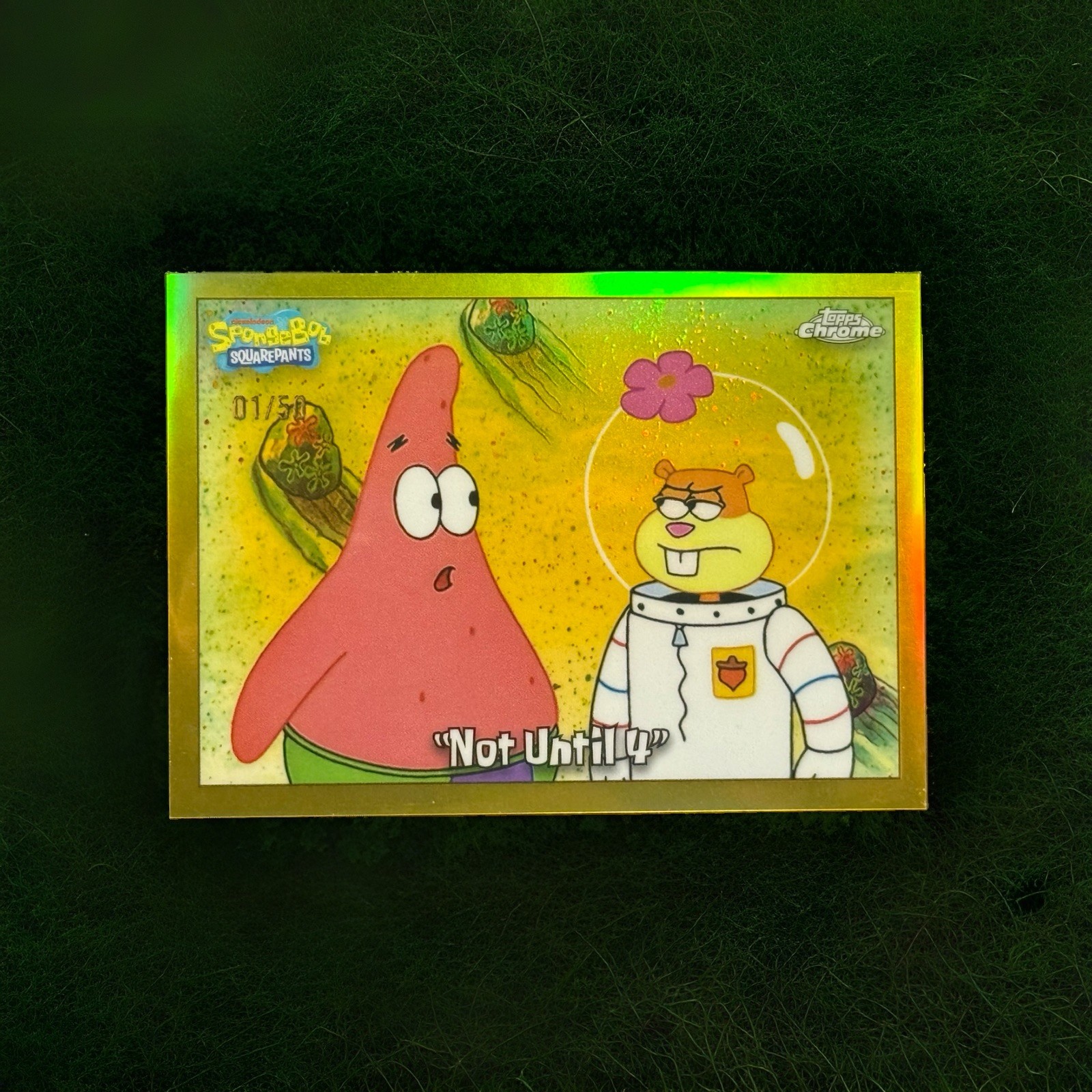 2025 Topps Chrome SpongeBob #91 Not Until 4 Gold Refractor #1/50