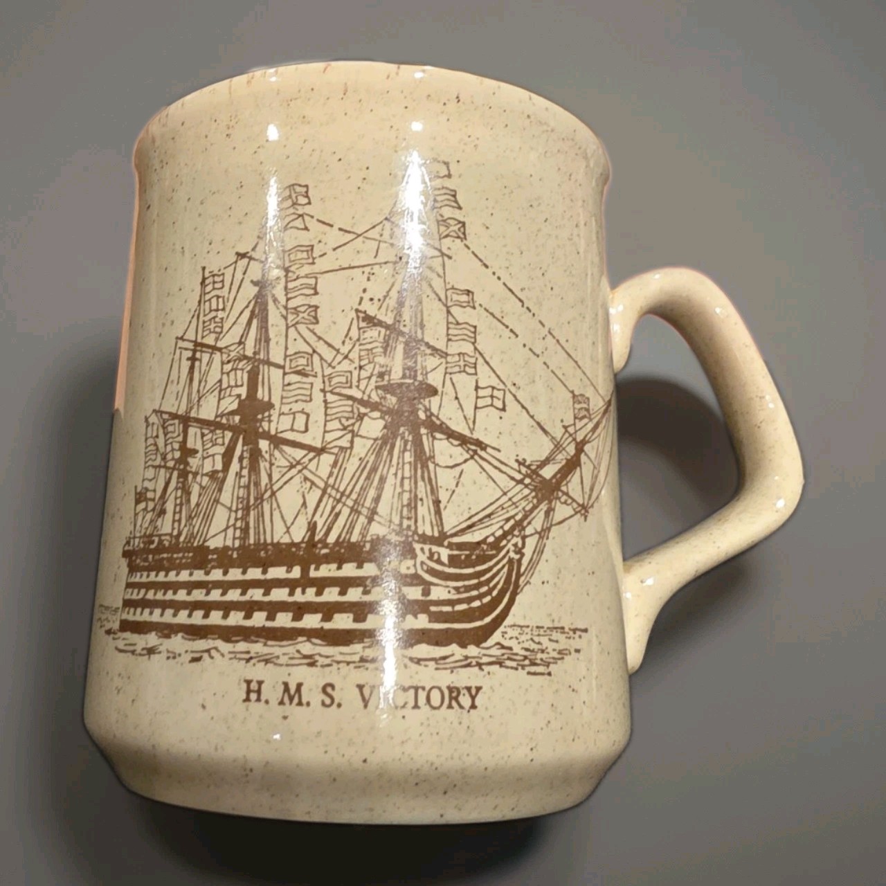 ​Vintage H.M.S. Victory Ceramic Mug Made in England Nautical Poem Ship Called...