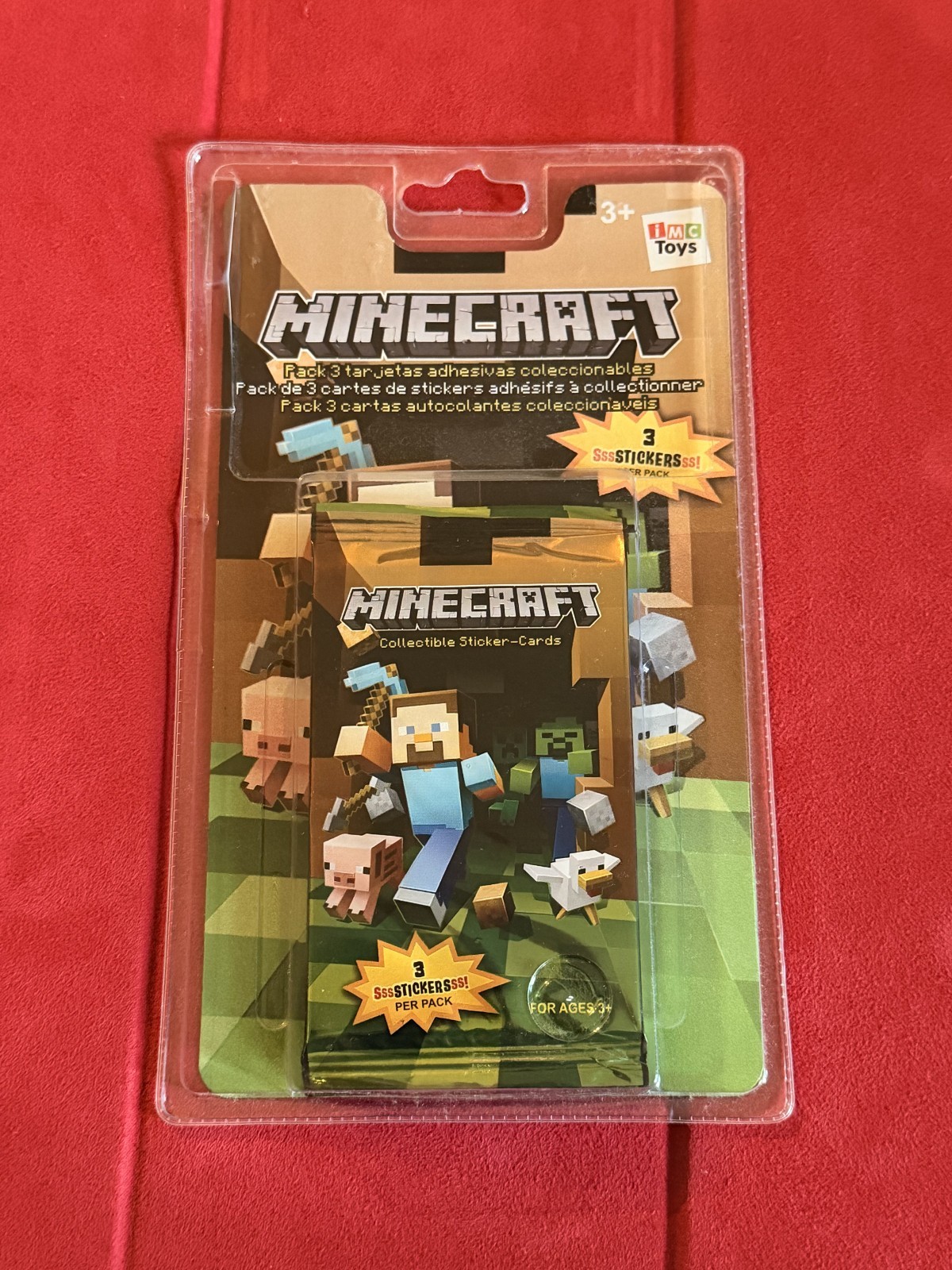 Minecraft 2015 First Rookie Collectible Sticker Cards Blister Sealed Steve? 