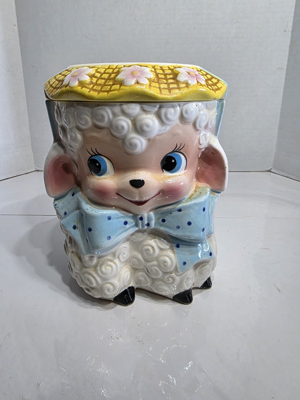 Vintage Brinnco Rubens Original Lamb Cookie Jar Anthropomorphic 1950s Japan #573