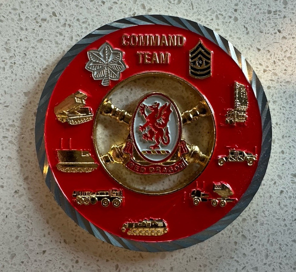 3-13 Field Artillery Red Dragons MLRS Command Team Challenge Coin Fort Sill