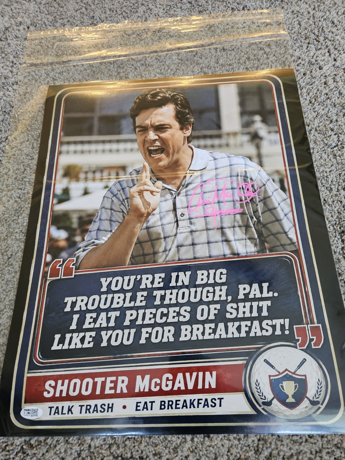 Christopher McDonald Signed Shooter McGavin Happy Gilmore Poster Autographed COA