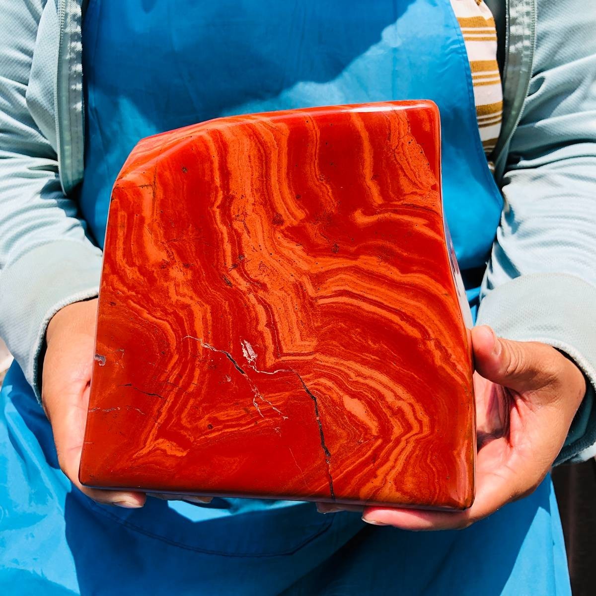 9.08LB TOP Natural Red jasper Quartz Crystal mineral specimen Healing Decoratio