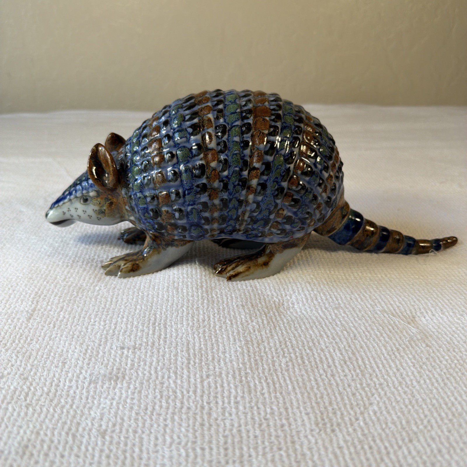 Vintage Ken Edwards Pottery Armadillo Blue Color 12\