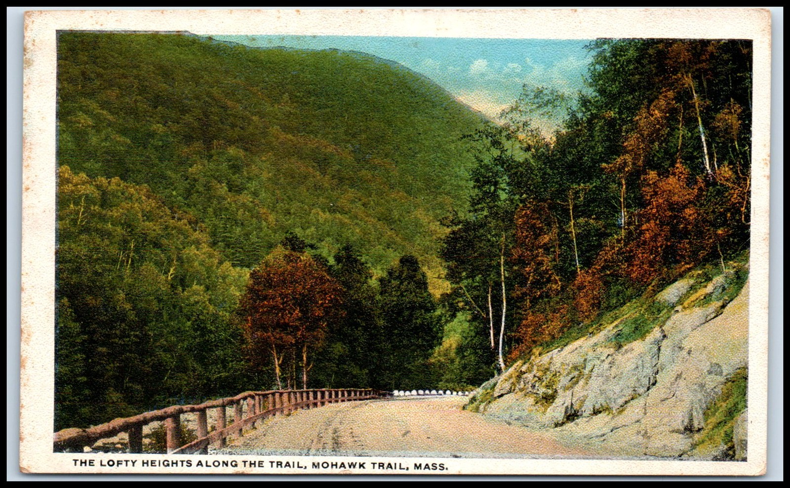 Postcard THE LOFTY HEIGHTS ALONG THE TRAIL, MOHAWK TRAIL, MASS.   Z92