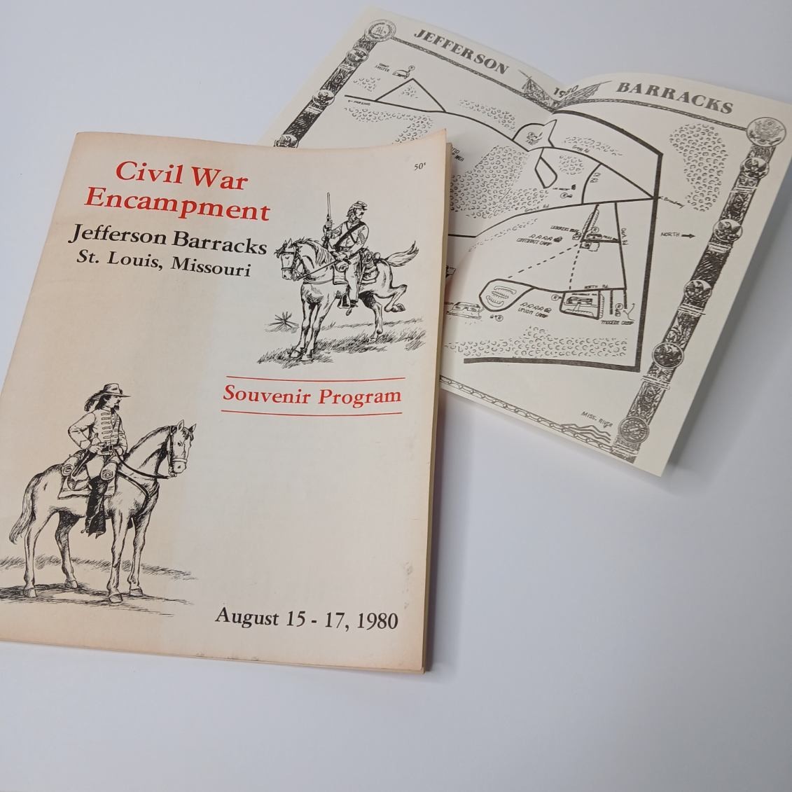 Civil War Encampment Souvenir Program Jefferson Barracks St. Louis 1980 W/ Map