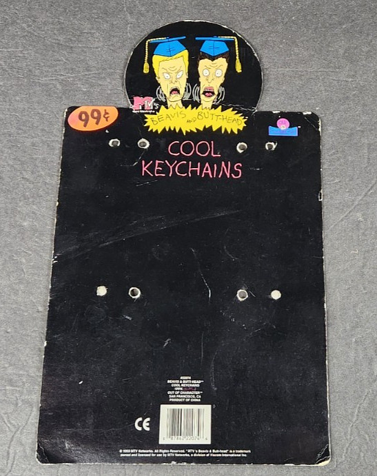 VINTAGE 1993 BEAVIS AND BUTT-HEAD MTV COOL KEYCHAINS STORE COUNTER DISPLAY