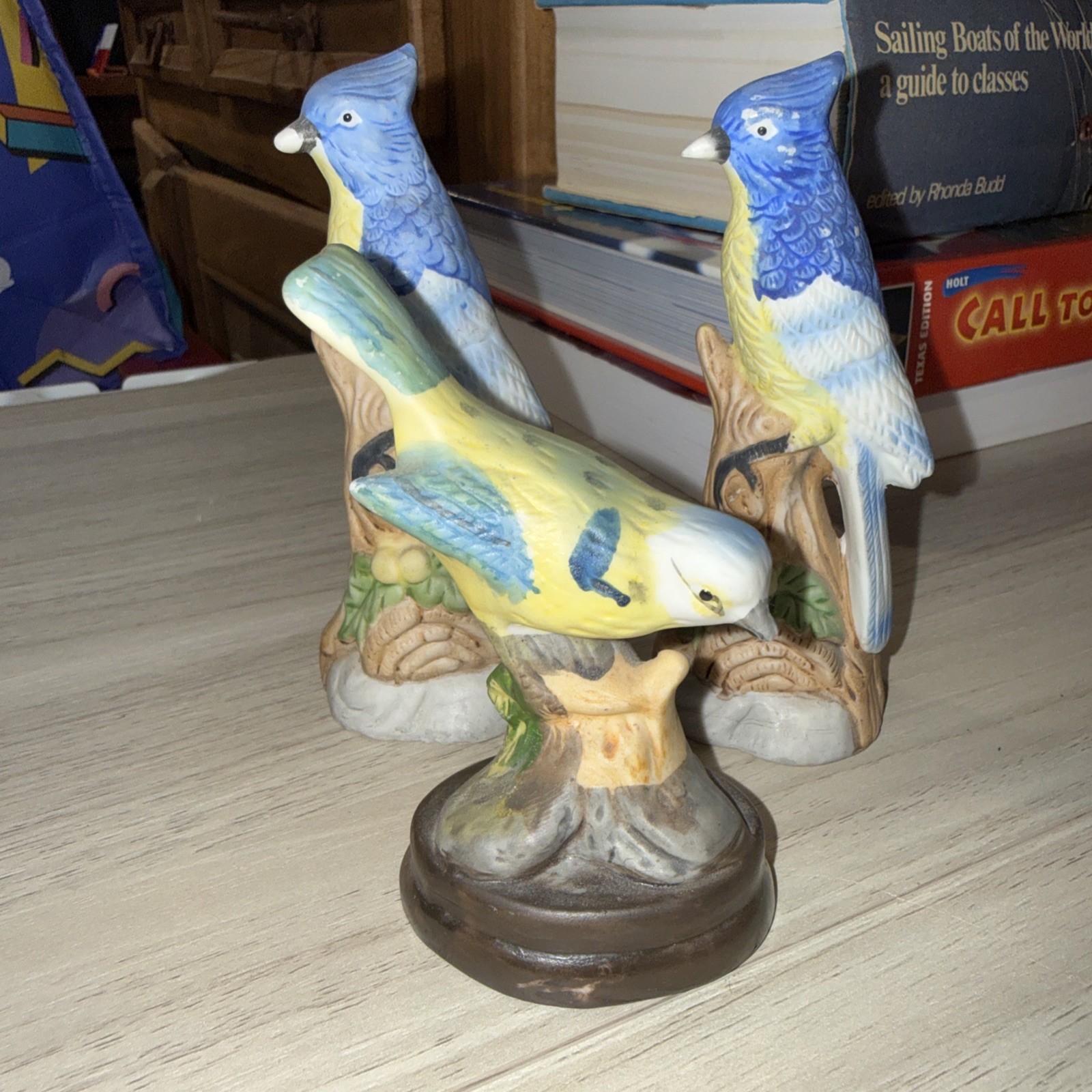 Lot of 3 Vintage Porcelain Bird Figurines Vintage Matte Made In Taiwan D11