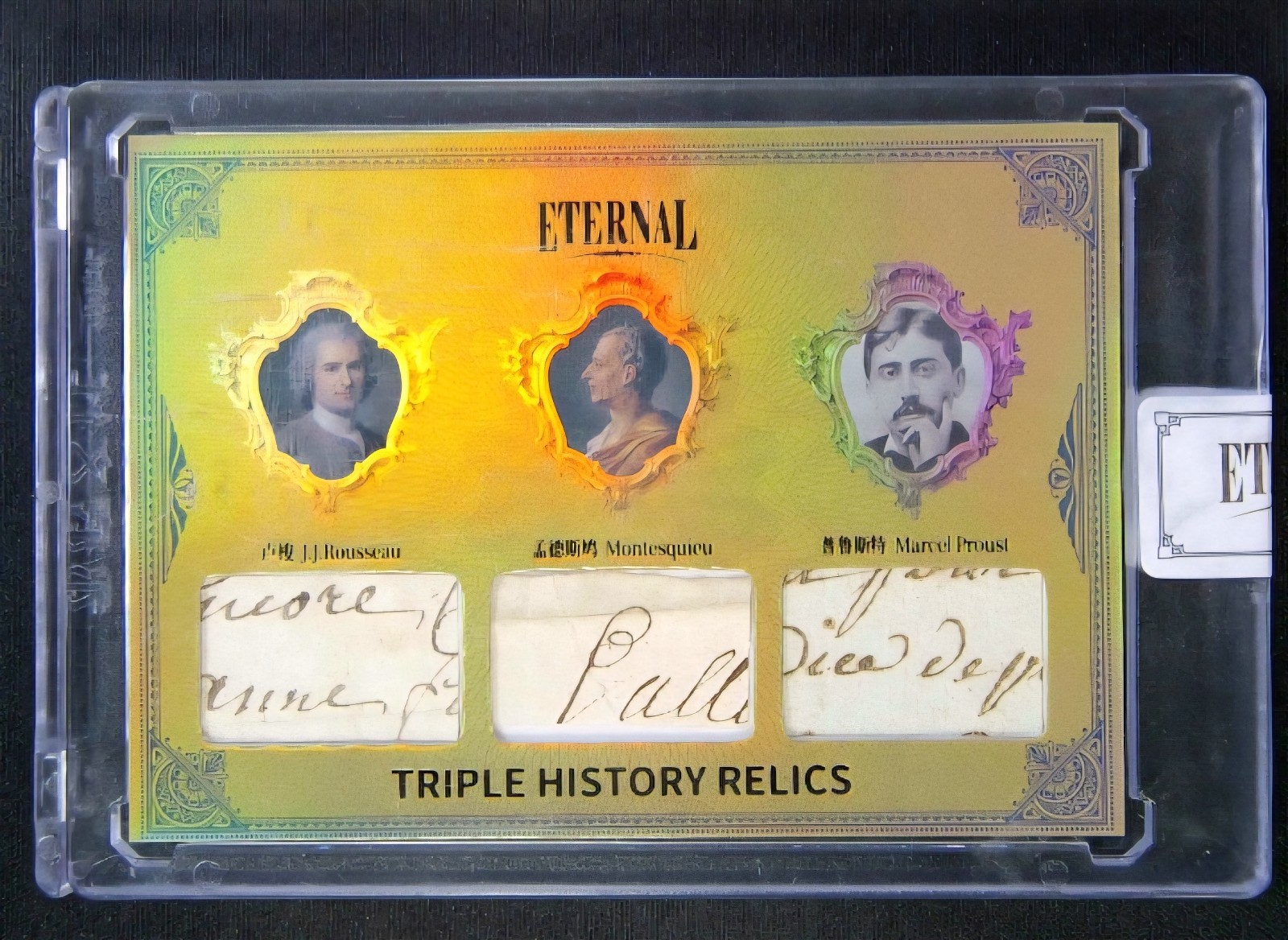 Jean-Jacques Rousseau Montesquieu Marcel Proust Triple Relic Auto 09/10