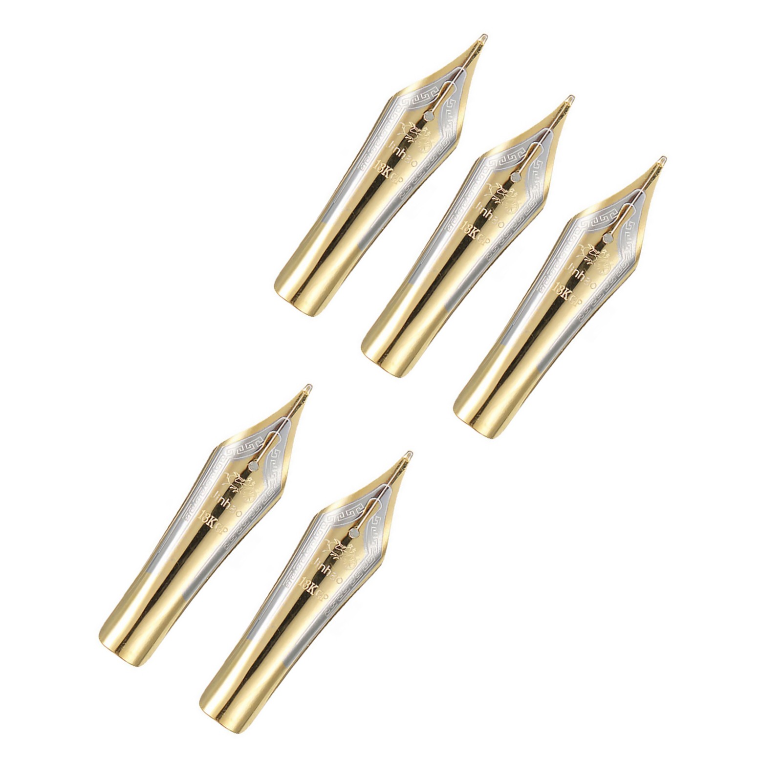 5pcs Fountain Pen Nibs 0.5mm Medium Nib Iridium Writing Pen Tip Gold