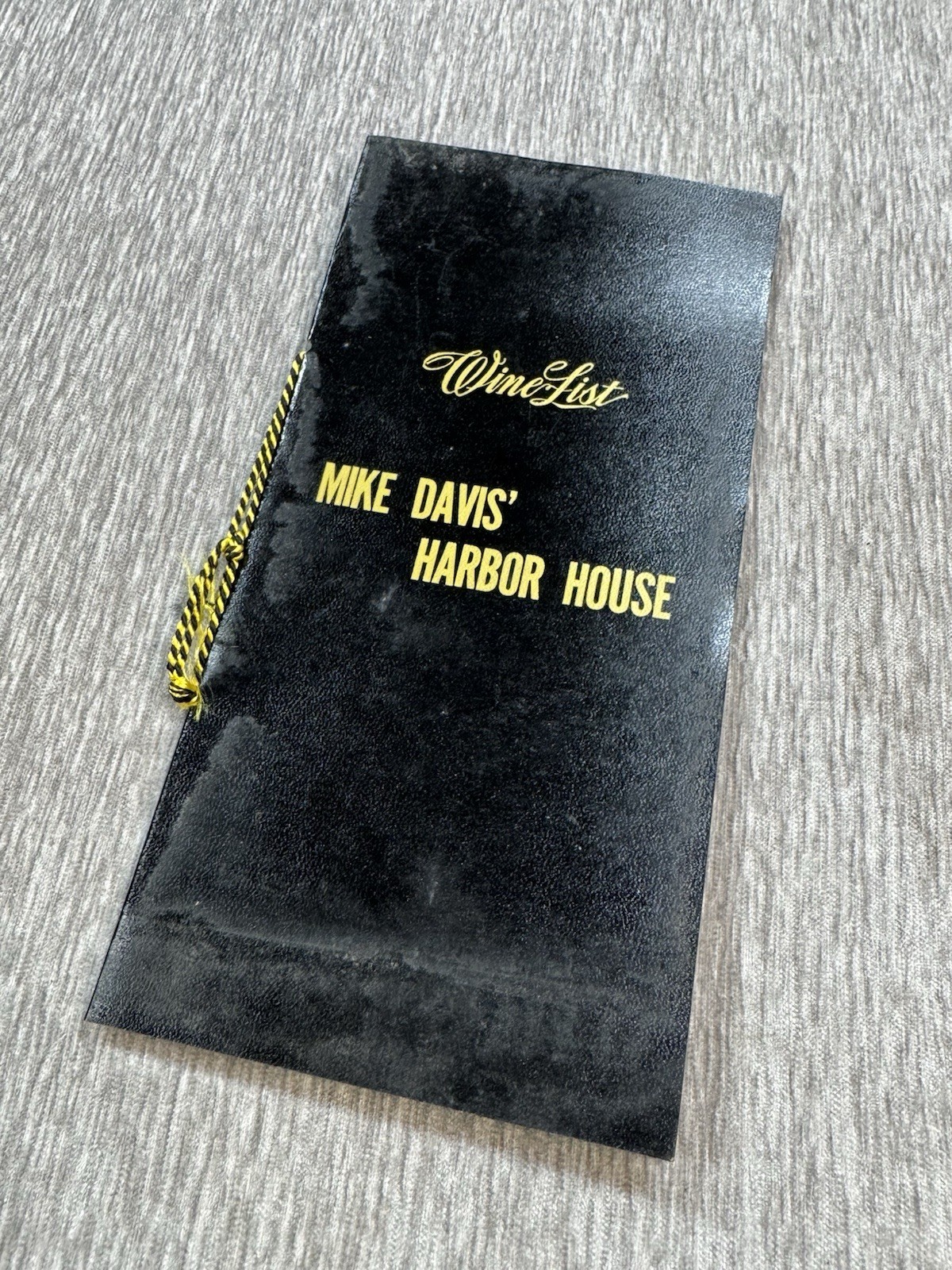 Vintage Mike Davis' Harbor House Charleston SC Restaurant Wine List Menu 1970s