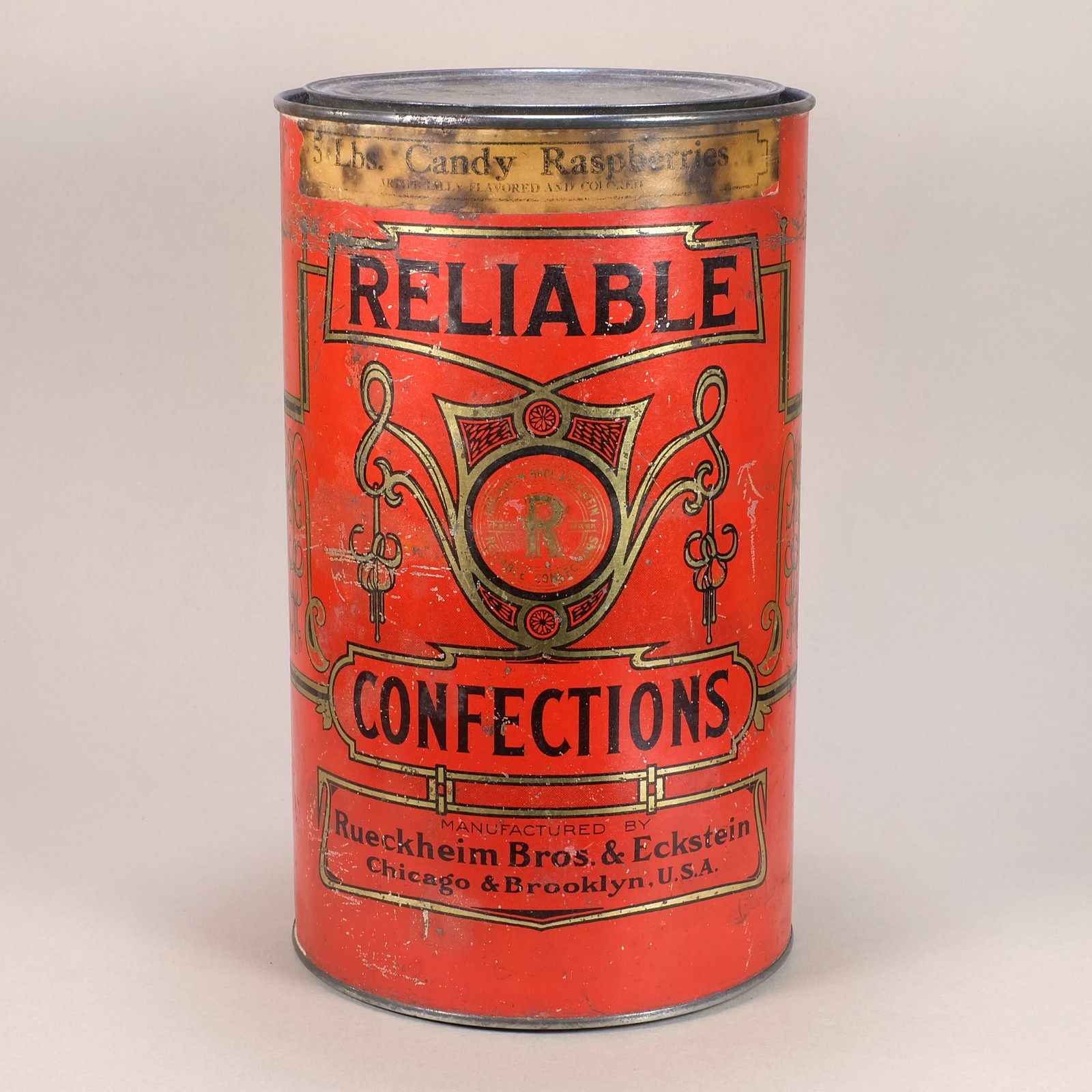 1910s Rare Reliable Confections Advertising Antique Tin 9\