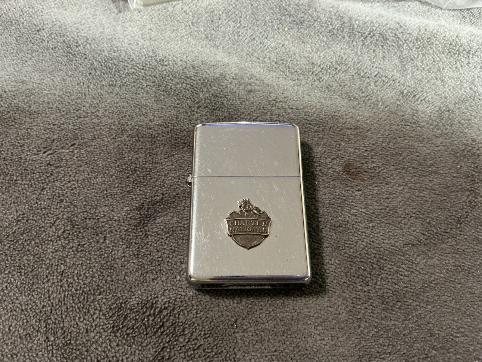 Vintage 1965 Zippo Lighter With Correct Insert - CHARTER NATIONAL