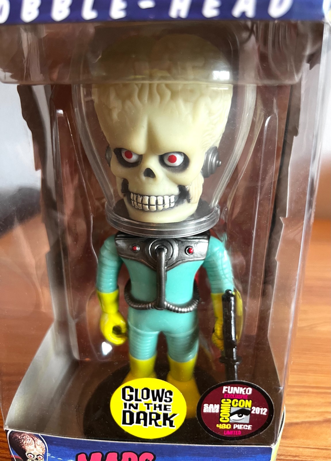 FUNKO Wacky Wobbler MARS ATTACKS Glow In The Dark 2012 SDCC Limited Ed. RARE