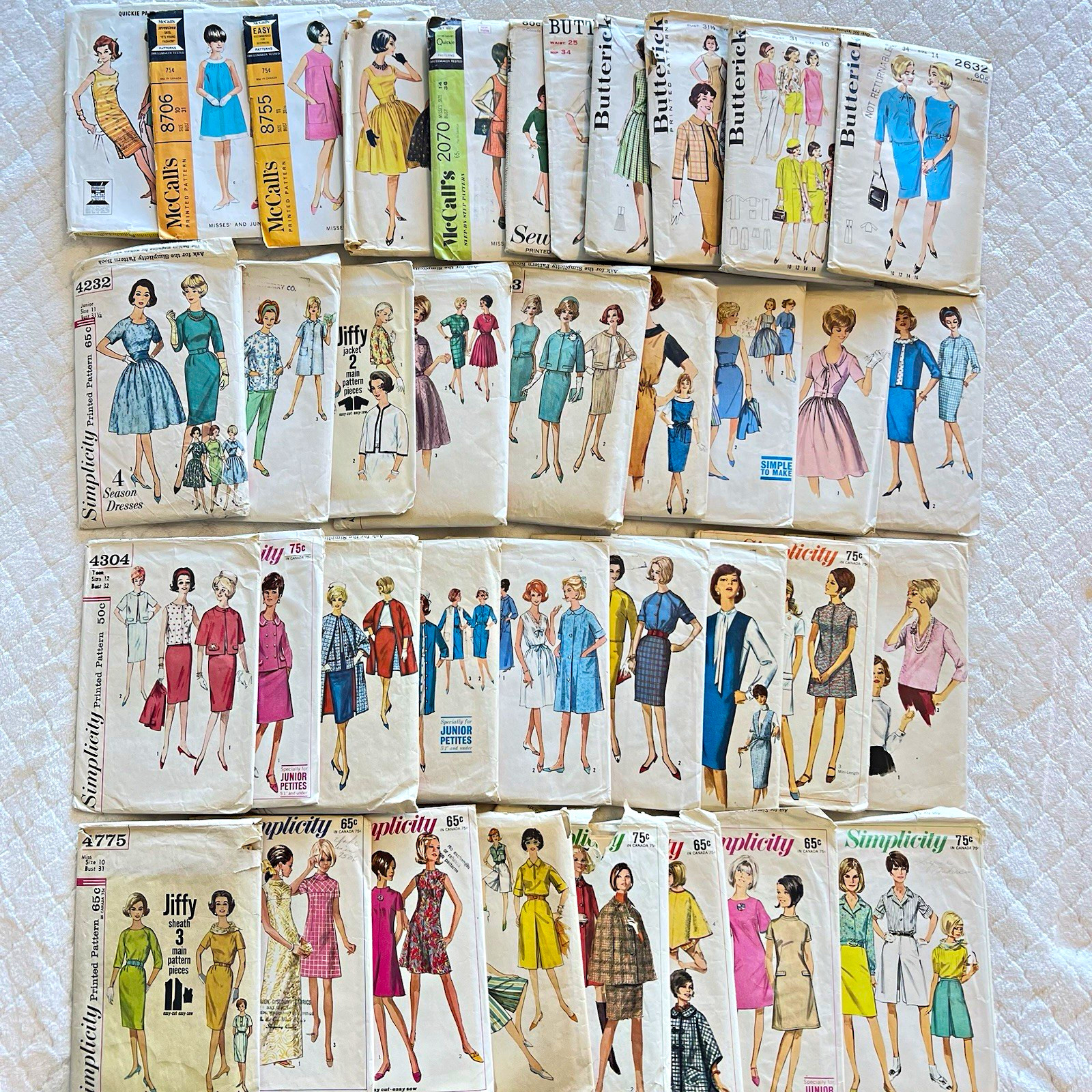 Vtg 1960’s Simplicity Butterick McCall's Women's Sewing Pattern Lot of 37