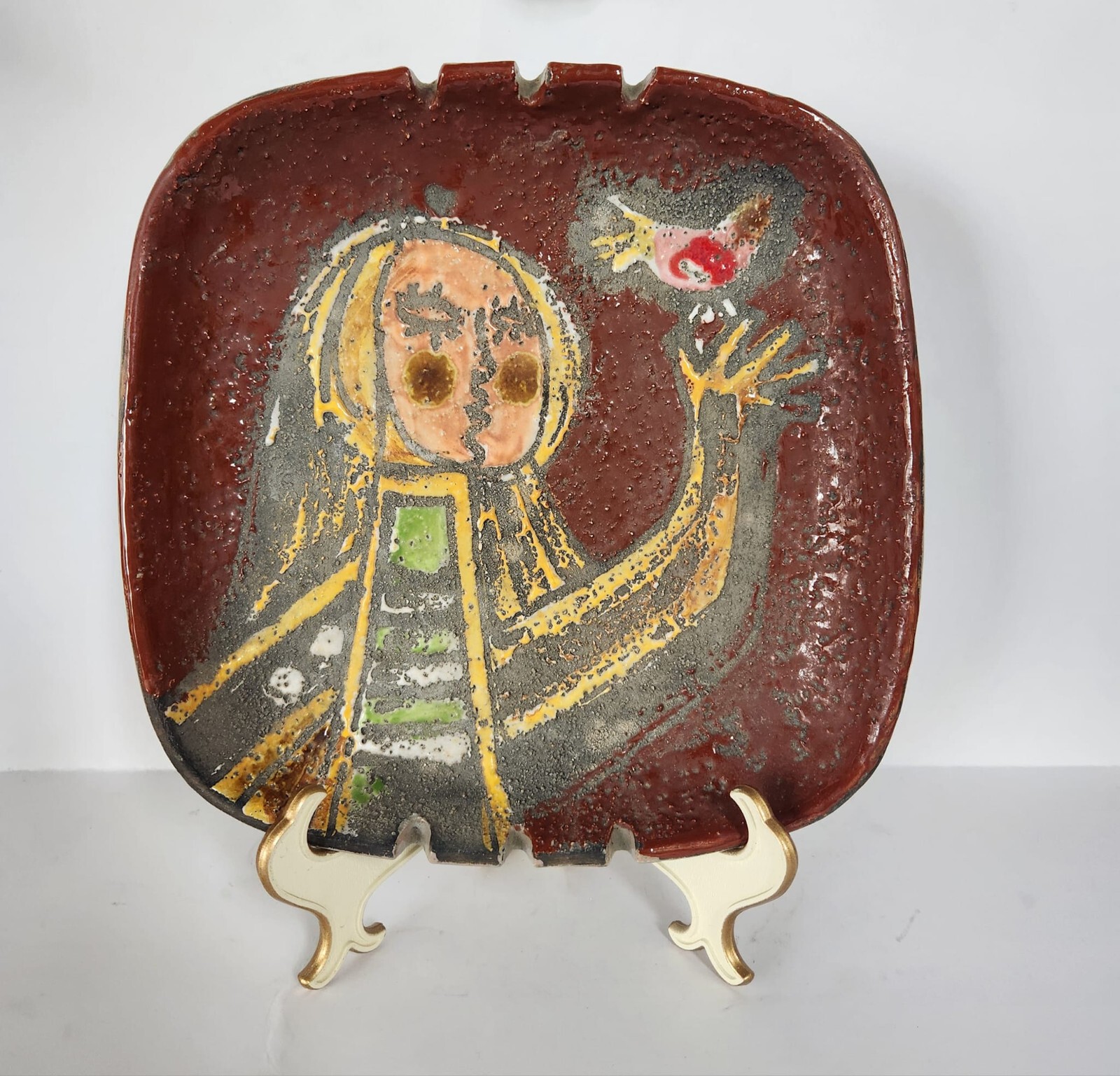 ALVINO BAGNI Italian Fat Lava Pottery Ashtray