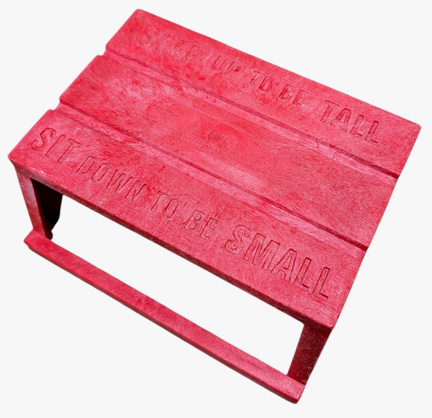 VTG STEP STOOL EMPIRE TOY Step Up To BE Tall-Sit Down To Be Small 1970s Red HTF