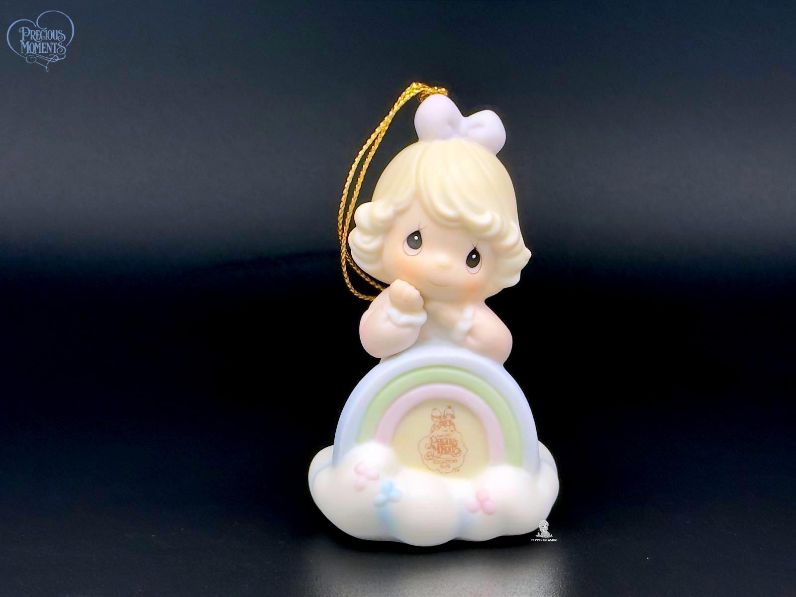 Precious Moments Rainbow Angel Figurine Ornament with Gold String