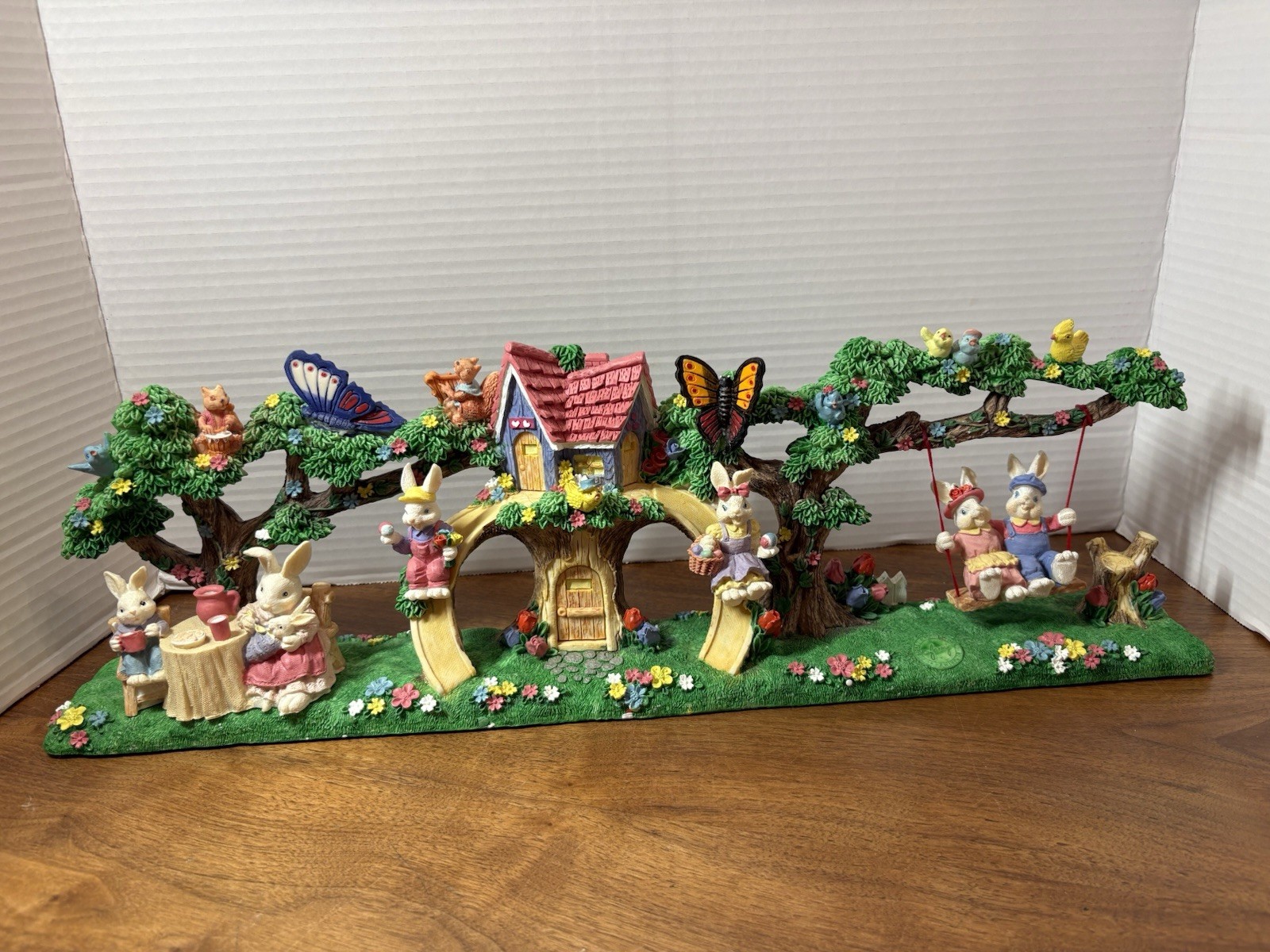 Vtg Jaimy Jubilee Easter Bunny Tree House Butterflies Swing Slide Spring