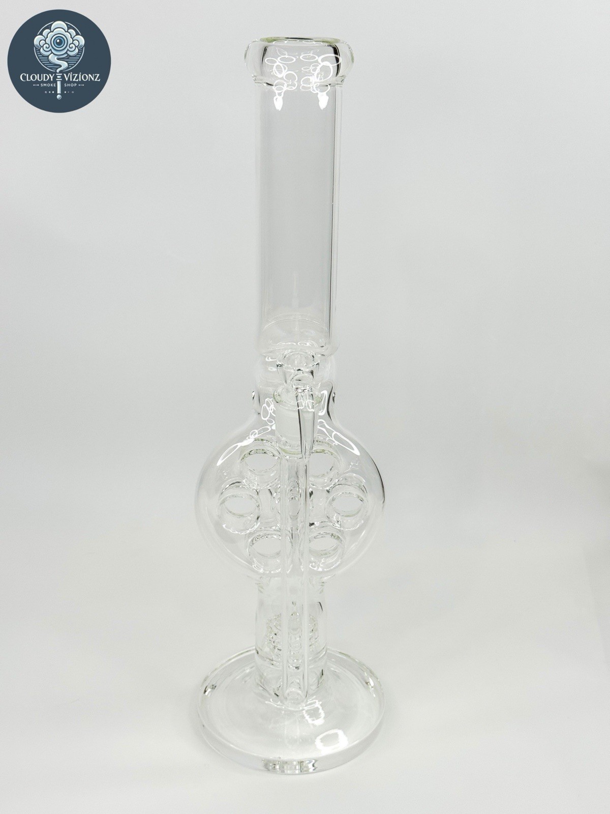 18” Swiss Percolator Glass Bong – Clear Thick Water Pipe Hookah w/ 18mm Bowl