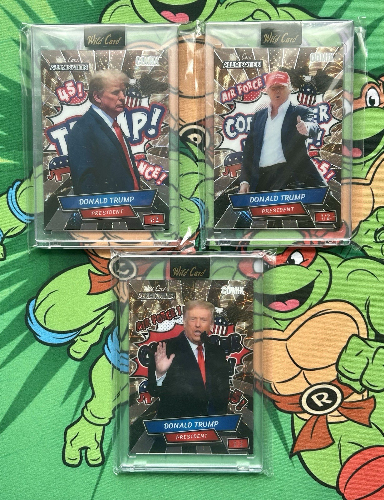 2024 Wild Card Alumination Donald Trump Lot (3) - 1/2, 1/2 & 2/2