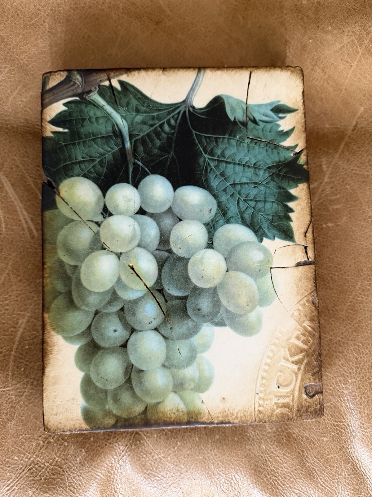 SID DICKENS T-110 GRAPES Memory Block Tile Wall Art 2003 Garden of Light Retired