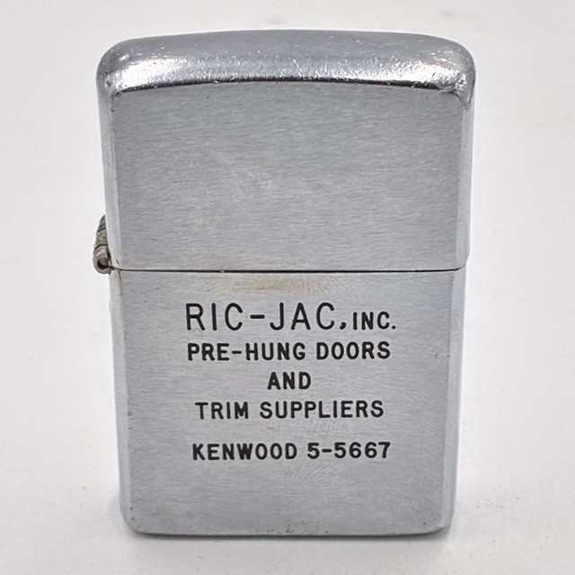 Vintage 1964-1965 Zippo Lighter RIC-JAC INC. Advertising Corporate Logo USA