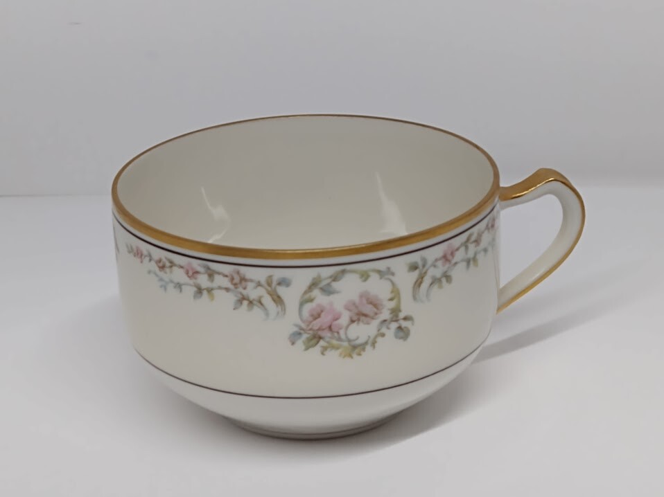 Haviland Limoges France Teacup Unique Print Gold Trim 